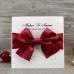 Embossing Invitation Card with Ribbon Bow Square Wedding Card Customized 